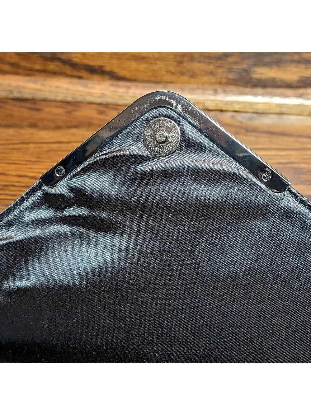 Big Buddha Gunmetal Snakeskin and Sequin Envelope Clutch EUC